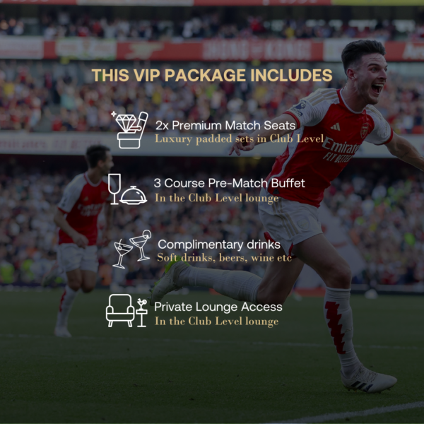 Arsenal v Man Utd - x2 VIP Hospitality Package - Image 2